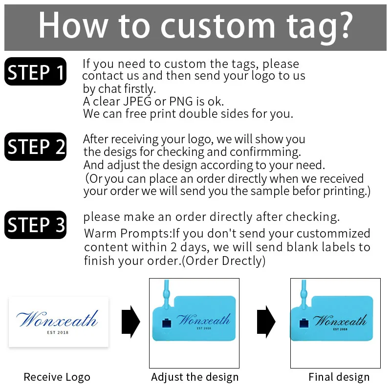100 шт заказ тапки бирки одноразовые персонализированные пластиковые этикетки