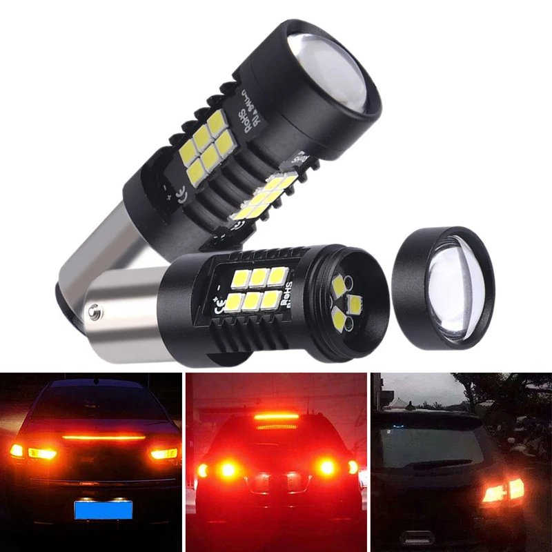 

2 Pcs 1156 1157 3030 BA15S 21SMD R10W Super Bright LED Car Tail Brake Bulb Turn Signals Auto Reverse Lamp Daytime Running Light
