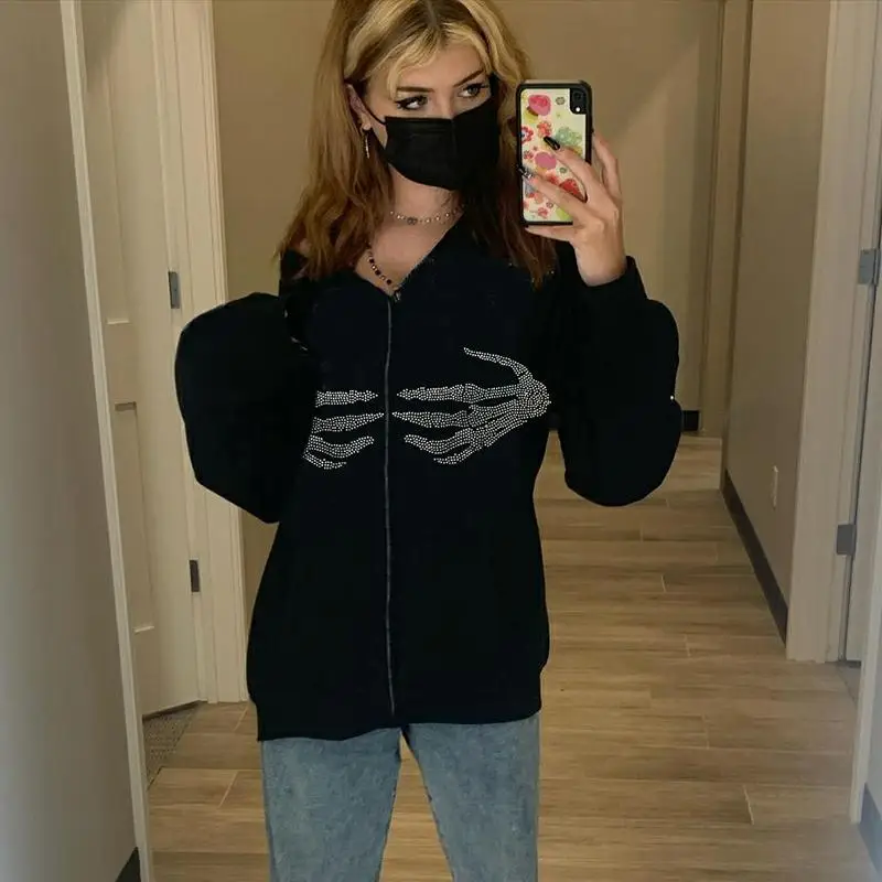 

Женские худи с капюшоном и длинным рукавом, на молнии