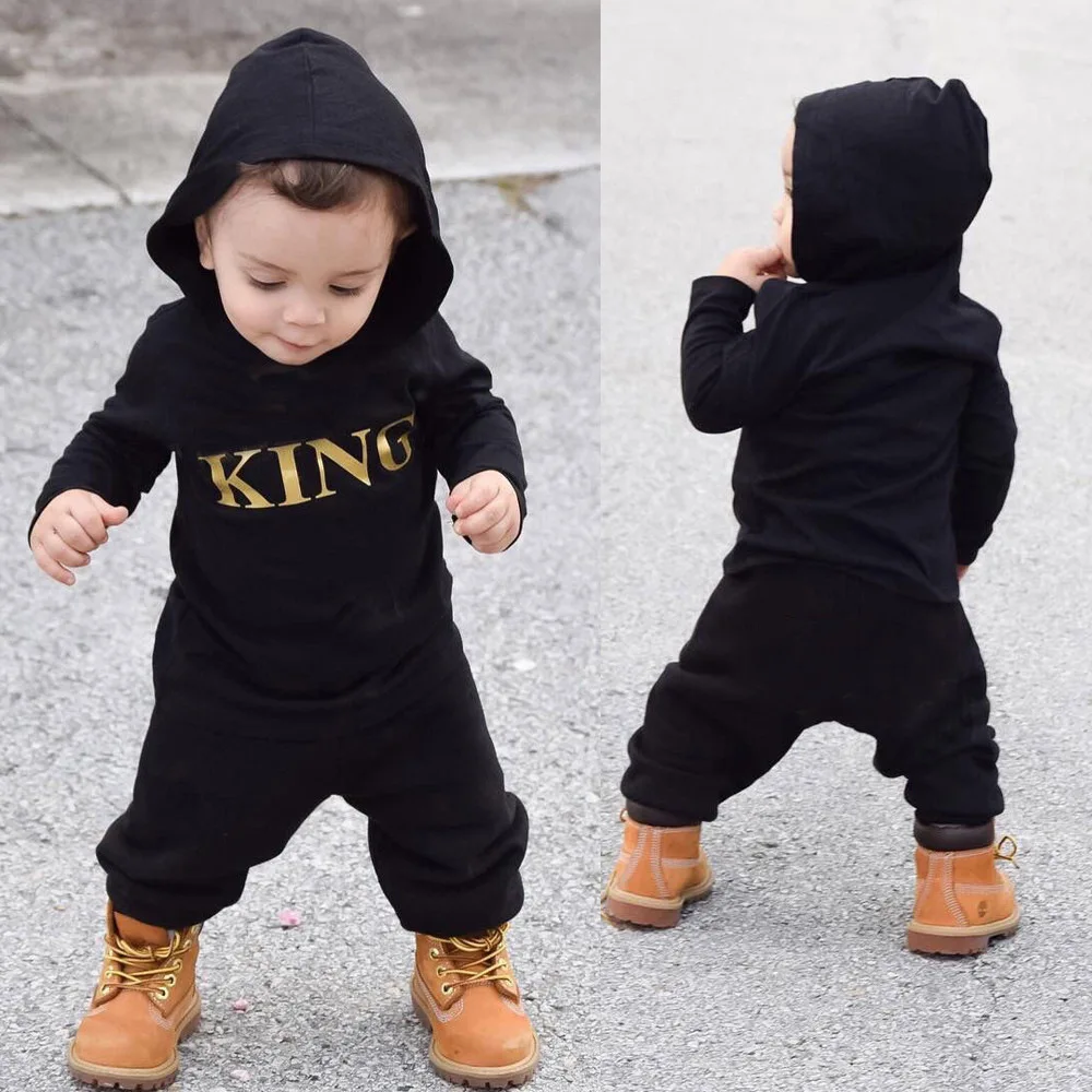 Newborn Clothes Baby boyl Infant Autumn 2Pcs Set Cotton  Long sleeve hooded top fall Outfits Clothes Baby boy Clothing Suit Set