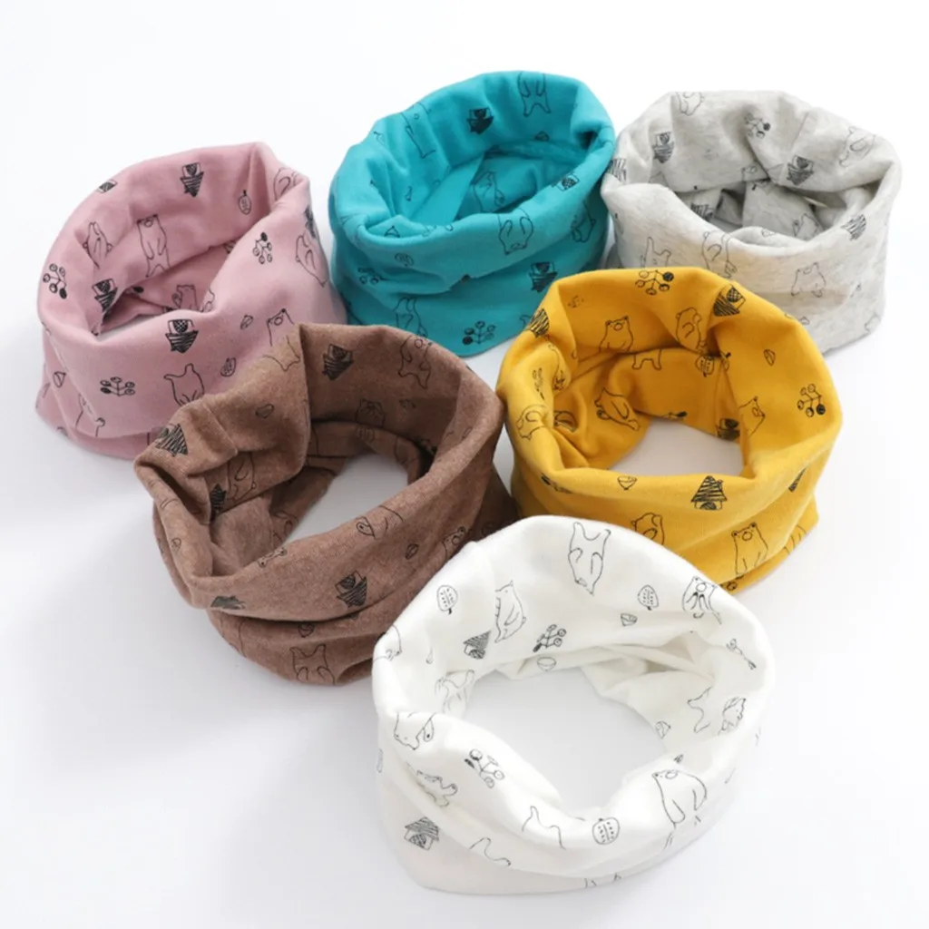 Осенне-зимний шарф для малышей девочек и мальчиков с героями мультфильмов