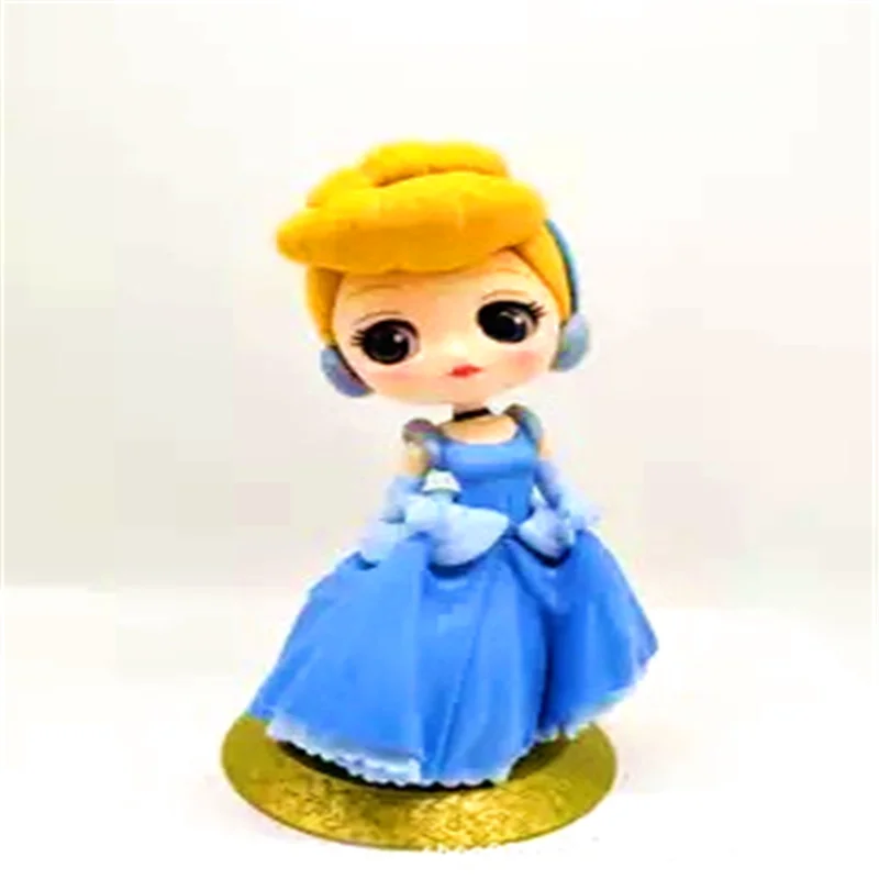 Cinderella-Gold Белоснежка Маленькая Принцесса Русалочка Алиса торт топперы для девочек день рождения праздничное украшение торта фигурка игрушки Tinkerbell фигурка куклы - Цвет: Cinderella-Gold
