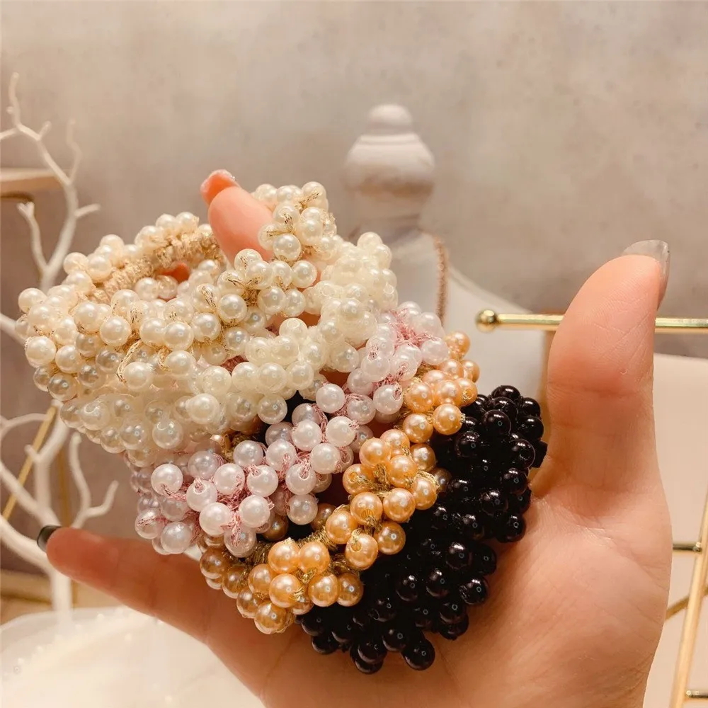 Новое поступление 2019 модный жемчужный бисер Scrunchies эластичная резинка для волос