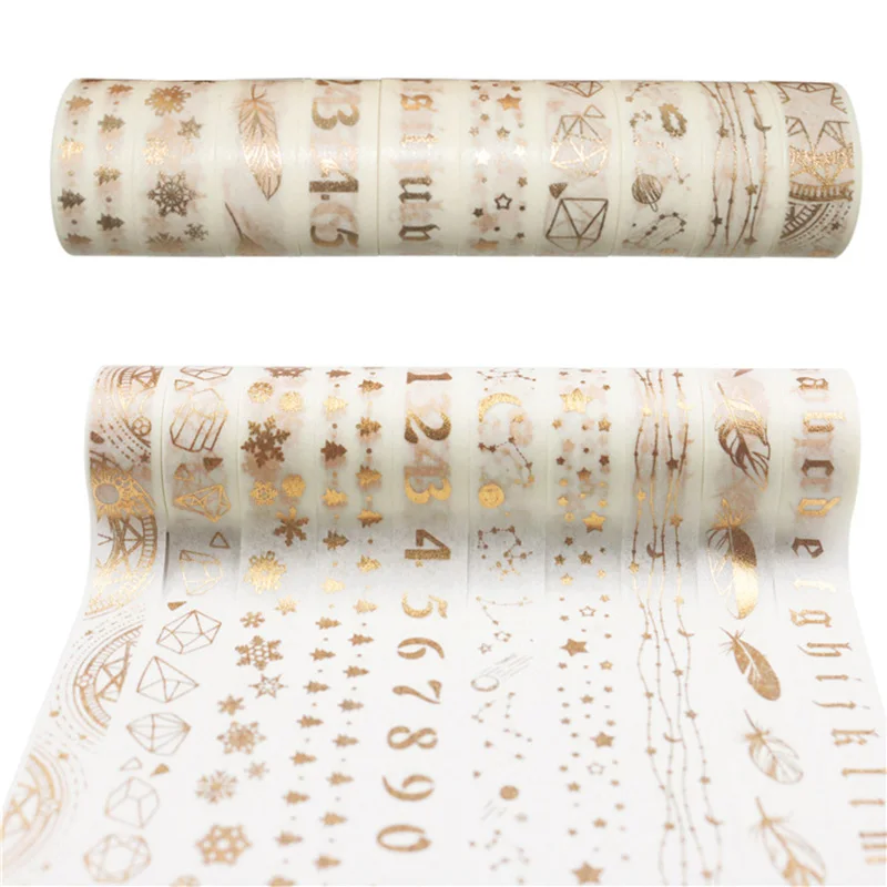 20 рулонов из белого золота набор декоративного скотча Васи милые Фольга
