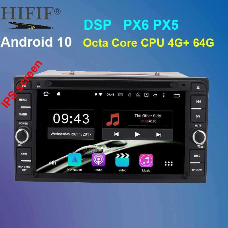 PX6 Octa Core Android 10 автомобильное радио для Toyota Corolla EX Universal Fortuner Hilux автомобильный dvd
