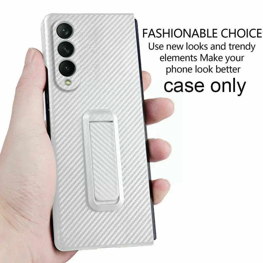 

For Samsung Galaxy Z Fold2 Fold 2 5G Folding Screen Shockproof Stand Vertical Phone Carbon Real Ultra-thin Case Fiber Desig O4Y4
