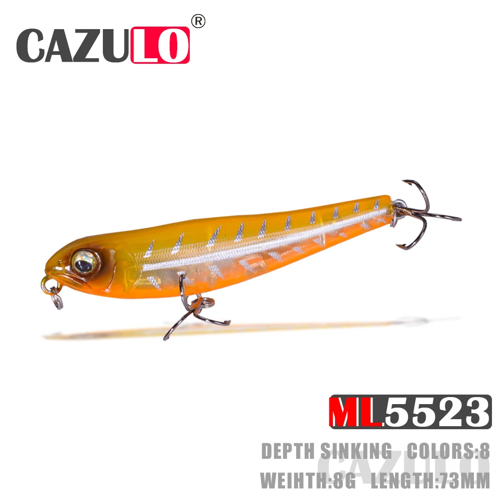 

Sinking Pencil Fishing Accessories Lure Isca Artificial Weights 8g 75mm Articulos Peche Carpe Hard Baits Mar Carp Seabass Leurre