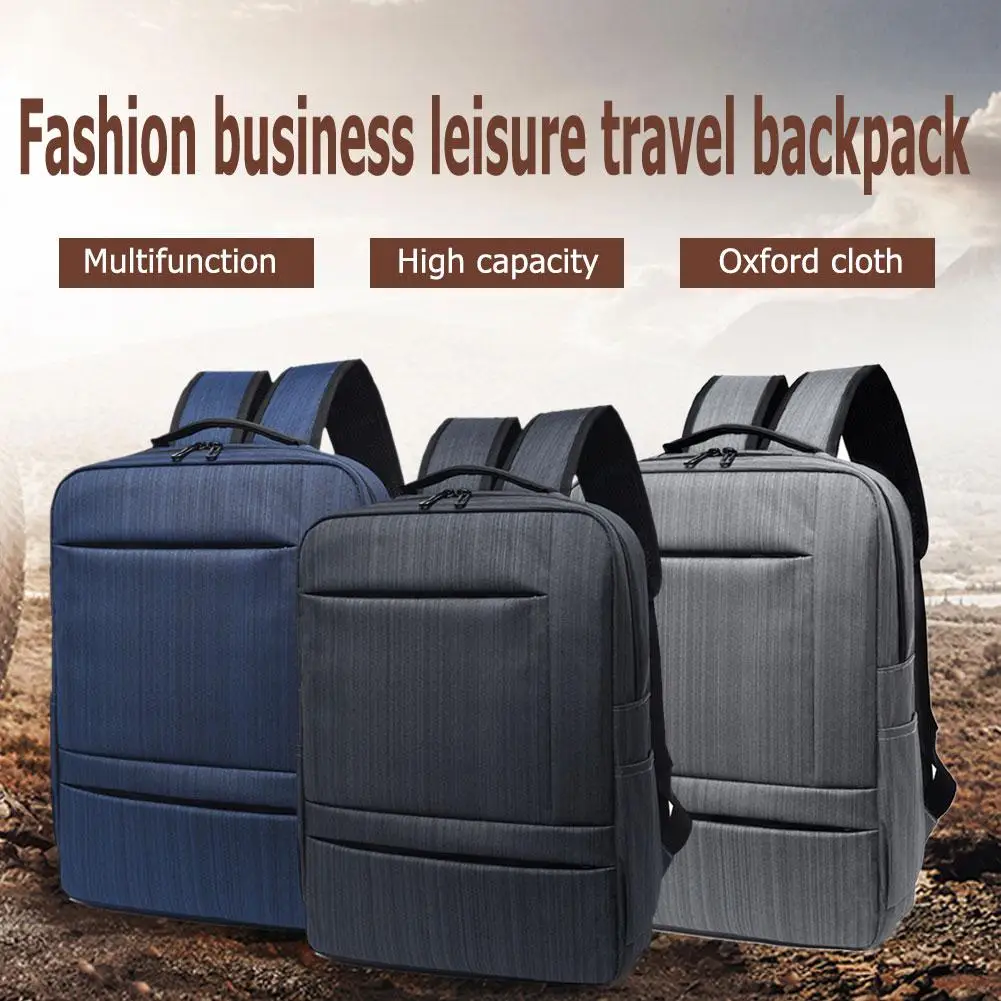 

Casual Oxford Cloth Backpack Men Solid Travel Casual Large Capacity Zipper Business Shoulder Bag Preppy Laptop Rucksack