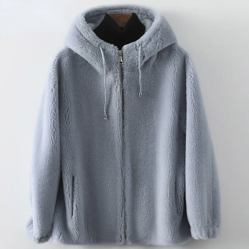 

Женское пальто из натурального меха, черная куртка с овчиной, толстая теплая Модная зимняя верхняя одежда из натуральной шерсти X591