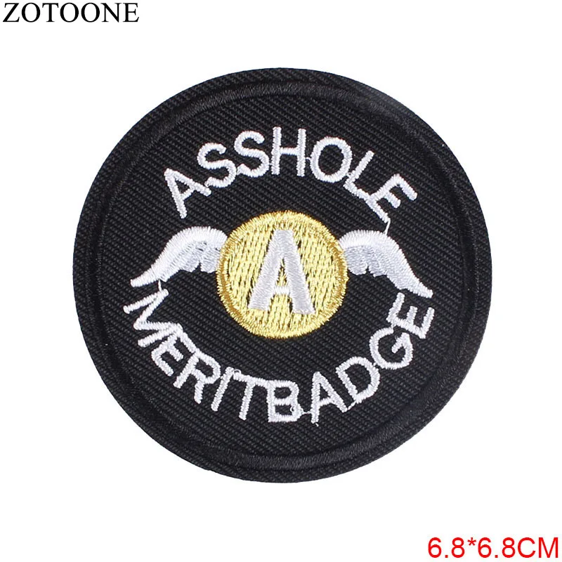 Круглая нашивка ZOTOONE для одежды аппликация шитья с вышивкой утюгом черепом из