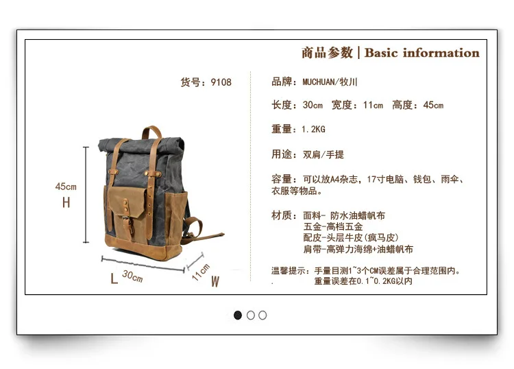 

2021 New Style Large Capacity College Wind Fashion Oil Wax Canvas Shoulder Bag