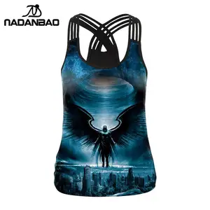 Топ женский астрономический с 3D-принтом, без дна