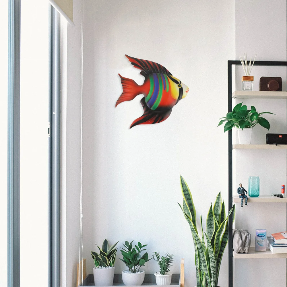 

Fish Iron Hanging Ornament Creative Hanging Wall Art Decor Craft Decoration