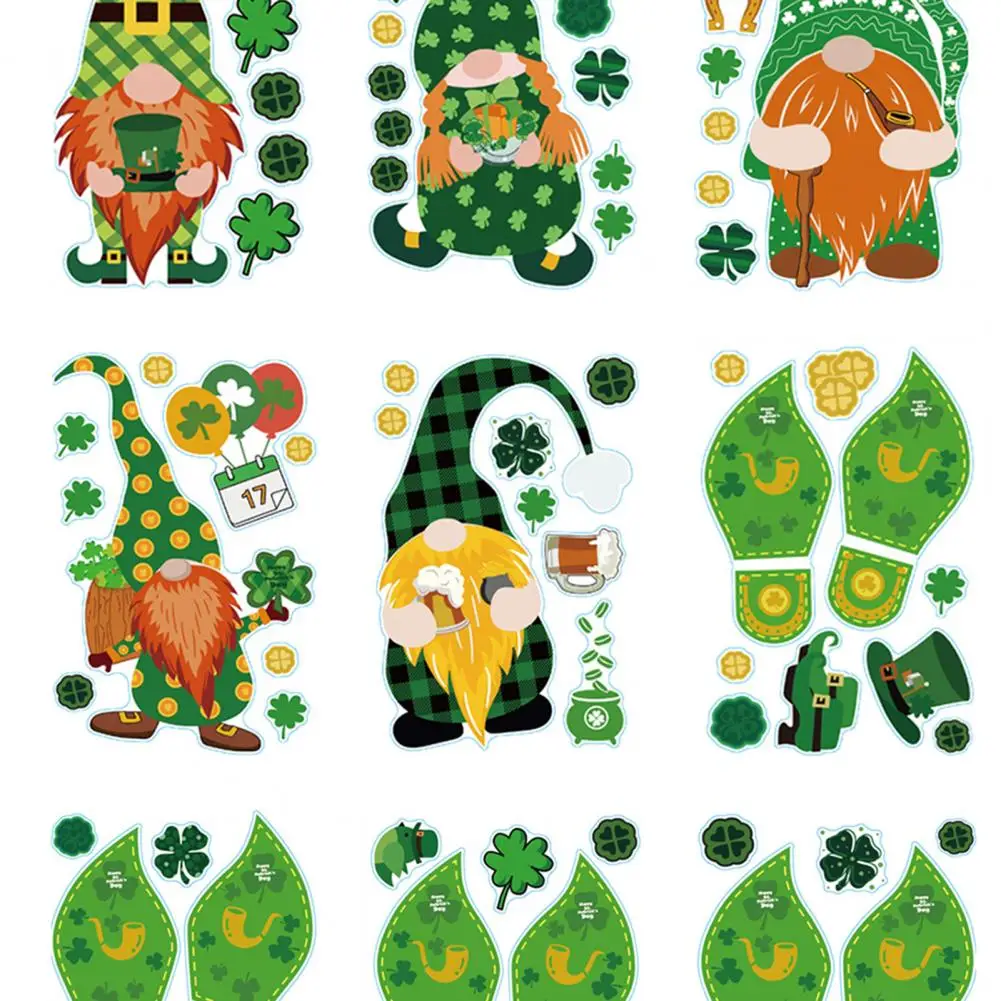 

9Pcs/Set Window Sticker Glue-free Static Gnomes Figure Wall Decal for Party