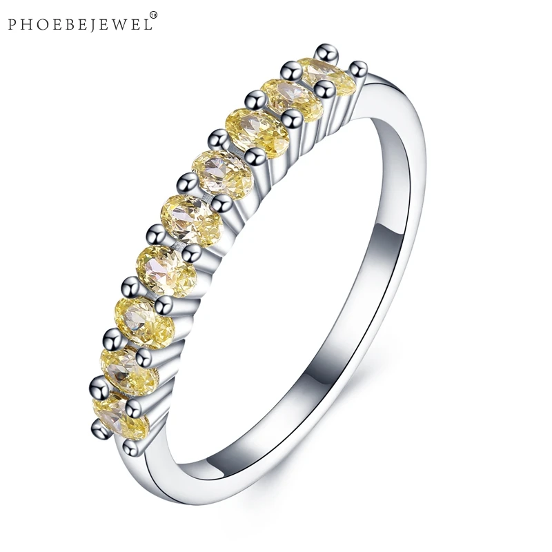 Женское кольцо из стерлингового серебра 925 пробы с желтым CZ камнем ААА ювелирные