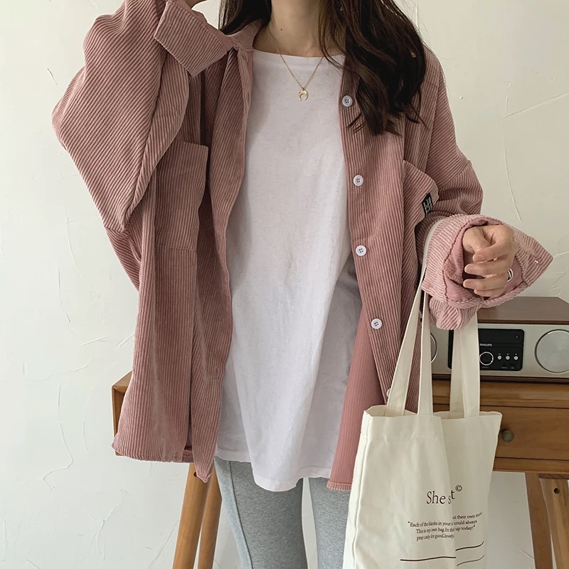 

Женская Вельветовая рубашка средней длины, пикантная, утепленная, с длинным рукавом, для осени и зимы