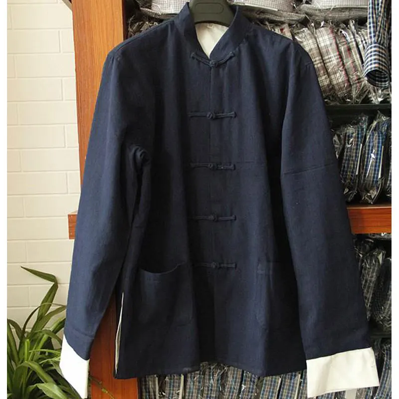 Umorden традиционная китайская Двусторонняя одежда с длинным рукавом костюм Тан топ