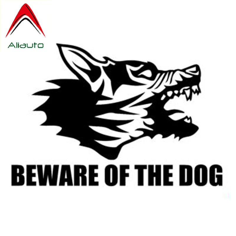 

Aliauto Fashion Warning Car Sticker Beware of The Dog Accessories Vinyl Sunscreen Waterproof Reflective Creative Decal,14cm*9cm