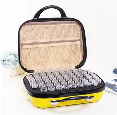 yellow 132 bottles 60 слотов Алмазная вышивка коробка алмазные аксессуары для рисования чехол прозрачные пластиковые бусины дисплей коробки для хранения инструменты для вышивки крестом a96 - Цвет: yellow 132 bottles