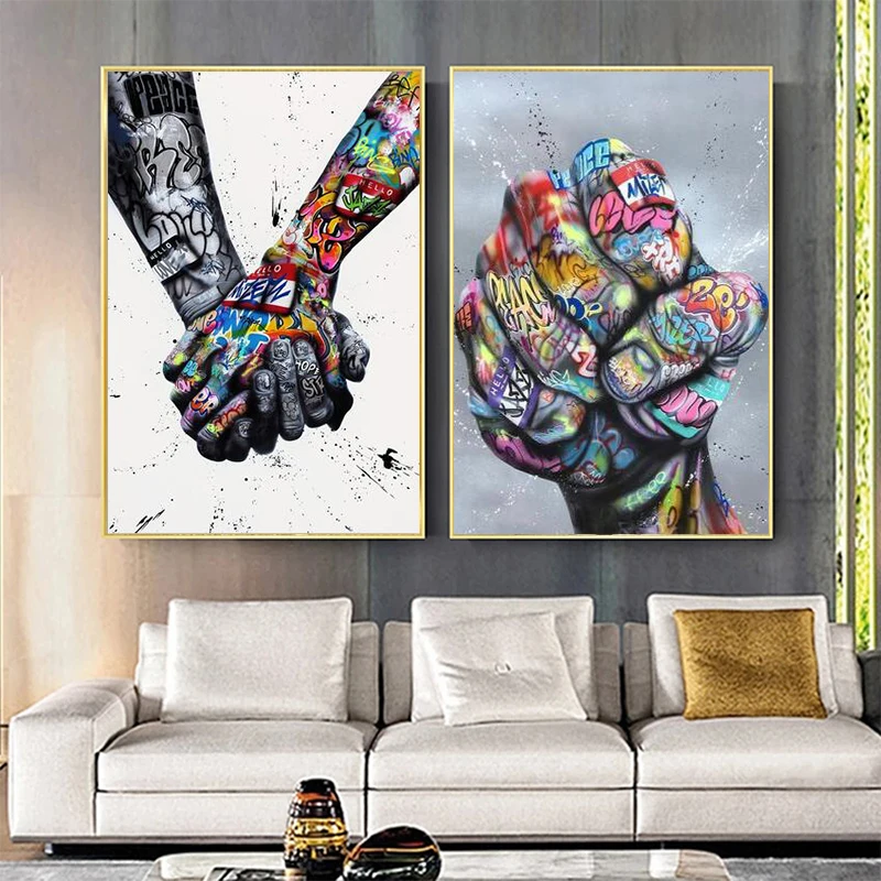 

Street Handmade Graffiti Canvas Painting Inspiring Tattoo Posters and Prints Print Mural Pictures Home Wall Decoration