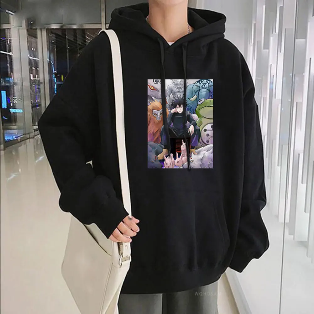 

ZOTTSOZ Women Sweatshirts Cartoon Anime Print Harajuku Casual Hooded Pullover Loose Fleece Streetwear Korean Style Hoodies Tops