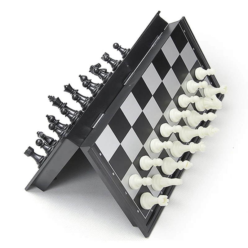 Складной магнитный Набор с шахматной доской, шахматы для путешествий, нарды, игрушка для детей, интеллектуальное развитие, обучение, подаро... от AliExpress WW