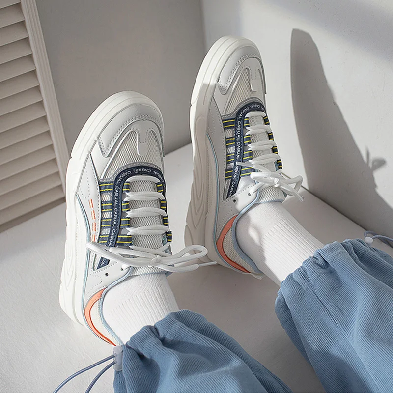 2021 Summer Women Sneakers Fashion Flat White Shoes Breathable Female Student Walking Jogging Skateboard Shoes Zapatillas Mujer
