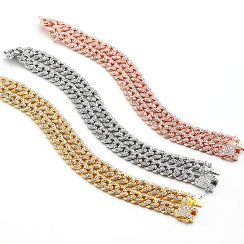 Льдом часы для мужчин и женщин в стиле хип хоп Рок Майами кубинская цепь Большая