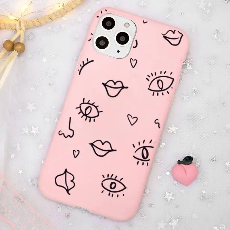 

Lucky Eye Blue Evil Eye Print Phone Case Candy Color Pink for iPhone 11 pro XS MAX 8 7 6 6S Plus X 5S SE 2020 XR