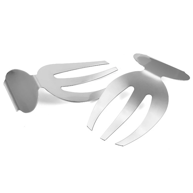 

1 Pair New Product Salad Hands Fashion Stainless Steel Handled Salad Servers Salad Claws Salad Fork Kitchen Tools & Gadgets