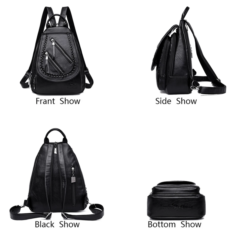 Плетеный женский рюкзак из натуральной кожи Вместительная дорожная сумка на