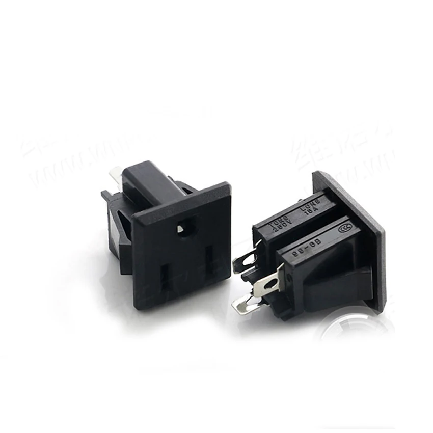 

10PCS/Lot AC-07 AC-08 DC Power Socket/Jack Connector 10A/250V 3Pin