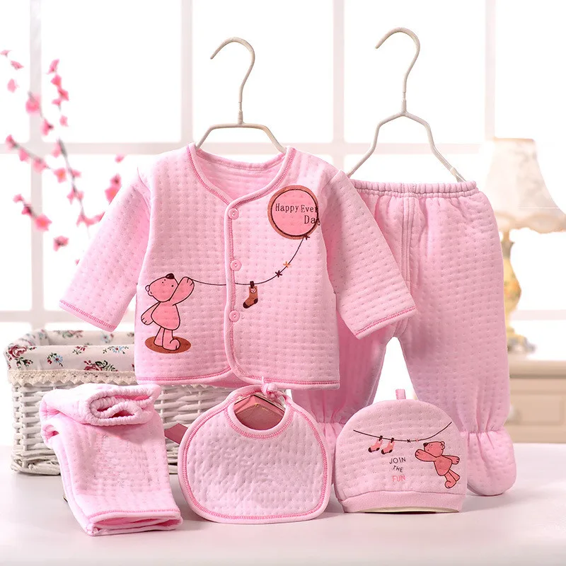 

0-3 months New baby cotton cute cartoon warm 5-piece suit Spring/Autumn Newborn baby underwear Boys Girls clothing sets