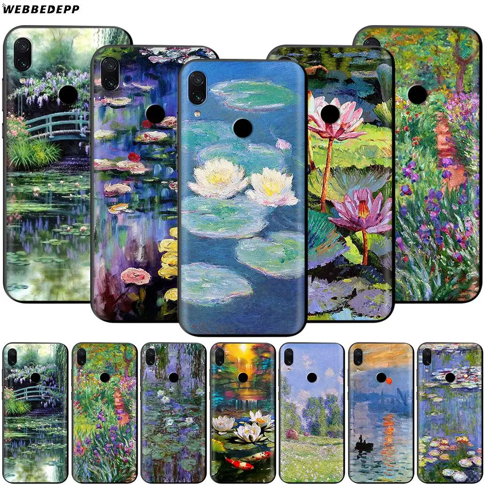 Чехол Monet с садовым лотосом для Xiaomi Redmi 4A 4X 5 5A 6 6A 7 7A S2 Note Go K20 Pro Plus Prime 8T|Бамперы| |