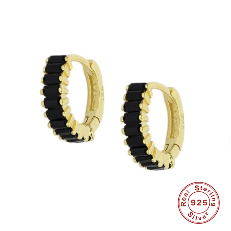 Серьги кольца женские из серебра 925 пробы с кристаллами циркона|Серьги-кольца| |