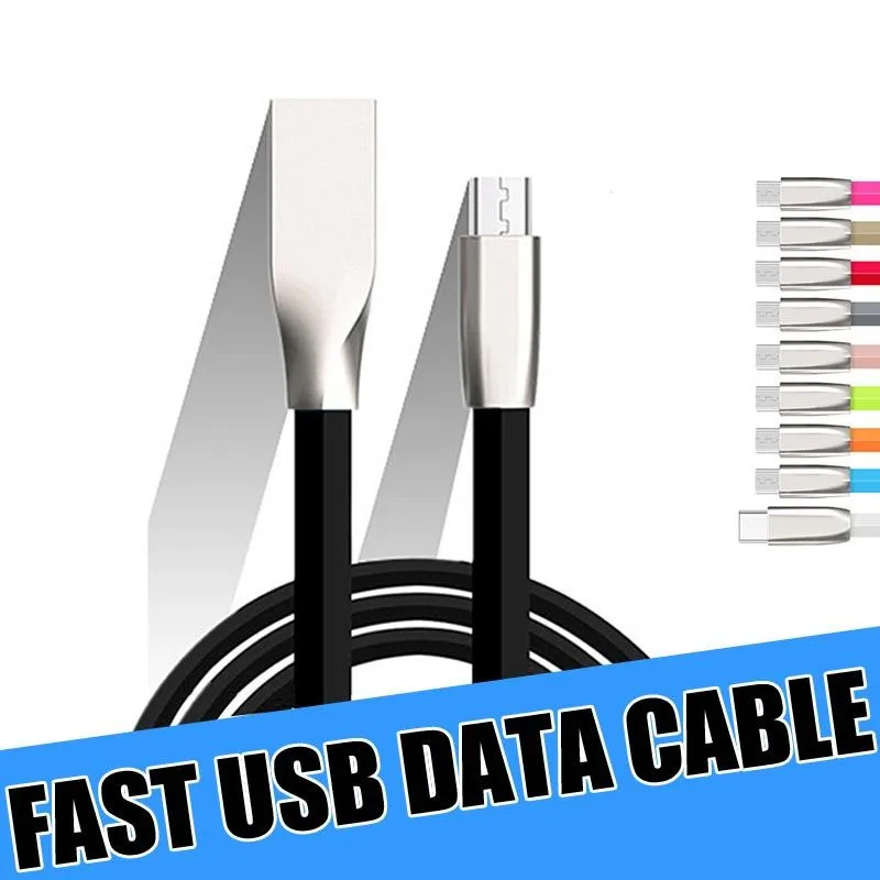

Fast Charging Micro USB Cables 2.4A 1M Type C Lightning Phone Charger Cable Zinc Alloy Charging Cord For Iphone 11 Samsung LG