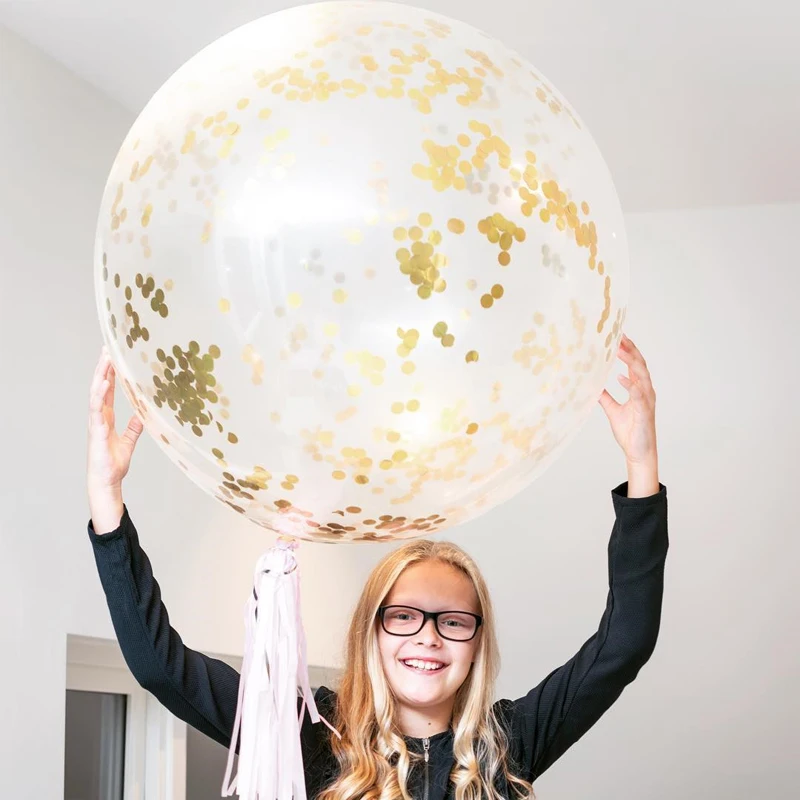 36 дюймов 18 золото воздушный шар &quotКонфетти&quot зеленые блестки прозрачные