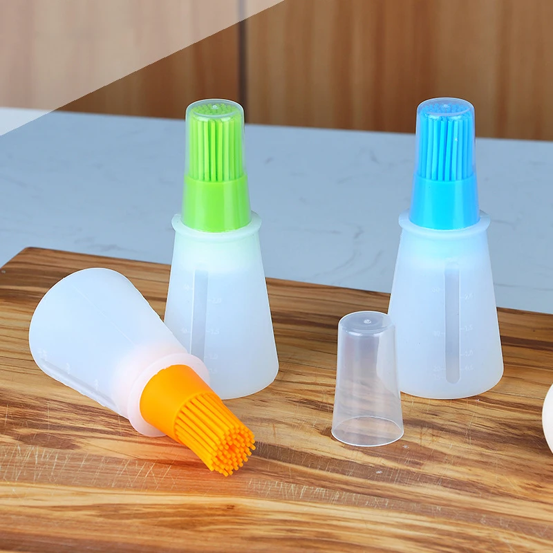 

Silicone Oil Brush Bottle with Lid Brush Grill Oil Brushes Liquid Oil Pastry Kitchen Baking BBQ Oil Brush Kitchen Tools