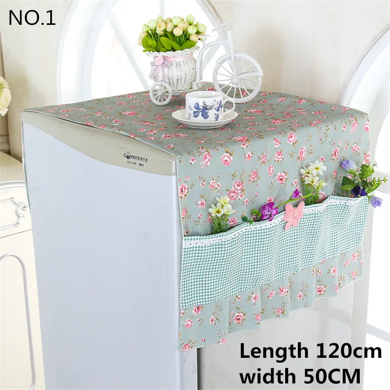 

Good quality breathable refrigerator laundry hood dust-proof cover single door lace hood fridge cover hanging towel for fridge