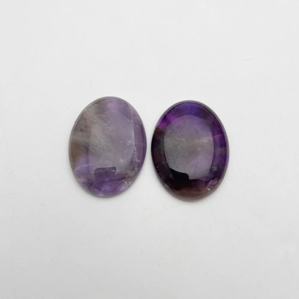 

Natural Stone 6pcs amethysts oval cabochon 30x40 mm Bead for jewelry making no hole jewelry Necklace accessories wholesale