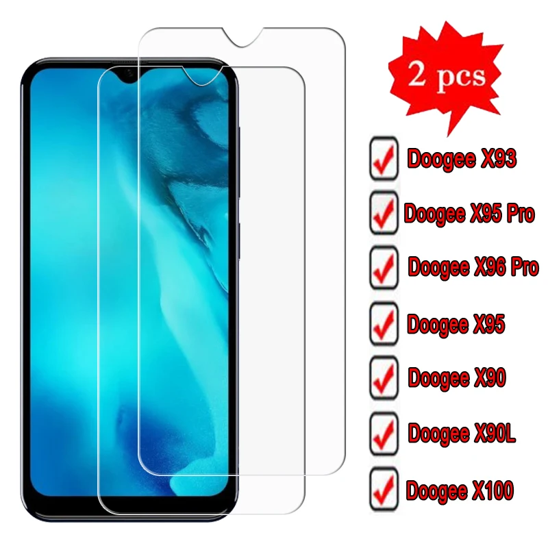 2-1PC Tempered Glass For Doogee X93 X100 X90L X90 X95 X96 Pro Cover Screen Protector Film For Doogee X 93 95 96 90 90L 100 Glass