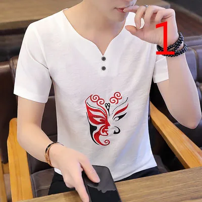 

Summer mercerized cotton round neck black loose compassionate Korean casual trend handsome cotton half sleeve