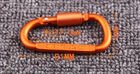

Aluminum Alloy D-Shape Carabiner With Turn Buckle Kit Camping Equipment Survival Gear Camp Mountaineering Hook Outdoor Carabiner