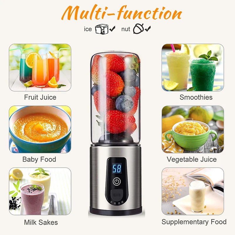 YAJIAO дорожная соковыжималка миксер портативный USB Перезаряжаемый мини блендер