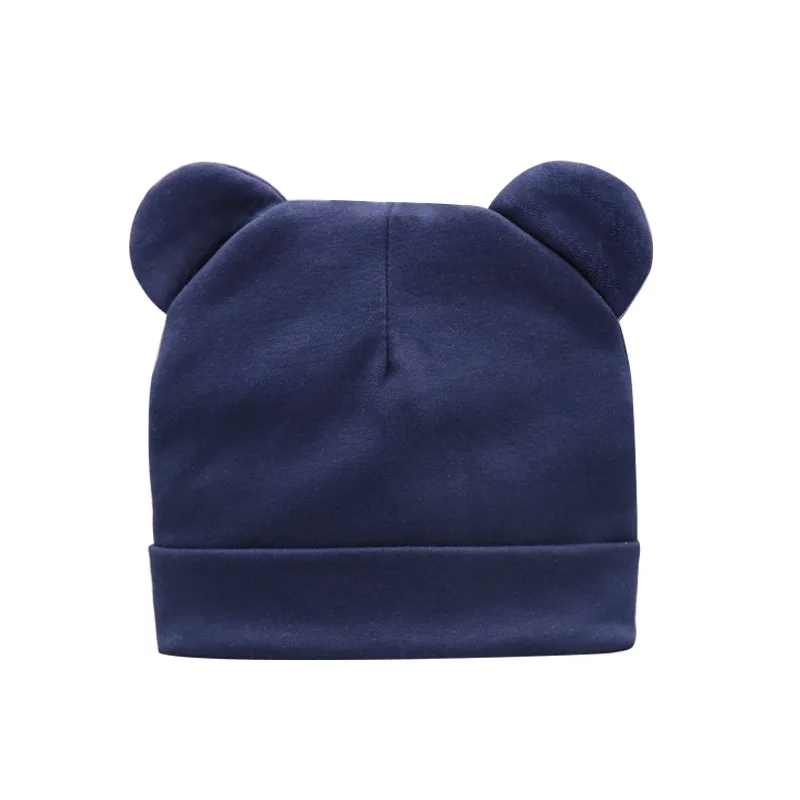 Детская шапка с ушками для малышей вязаная хлопковая новорожденных девочек и