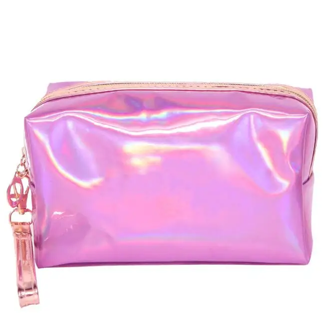 Pink ETya модные водонепроницаемые лазерные косметички для женщин, косметичка, сумка для макияжа, сумка из ПВХ, моющаяся косметичка, дорожный органайзер, чехол - Цвет: Pink