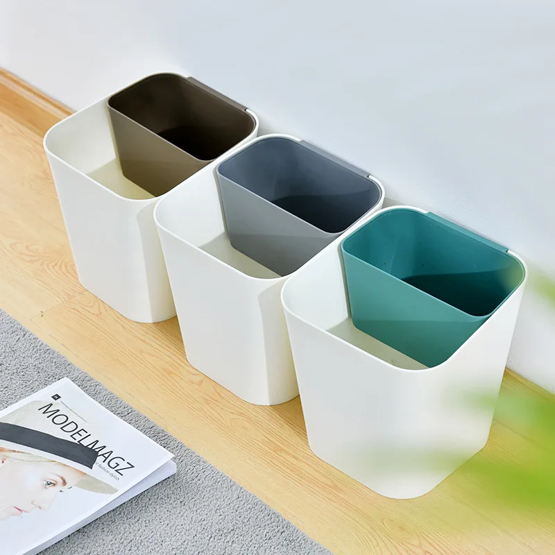 

Nordic Bathroom And Kitchen Creative Trash Cans, Used For Wet And Dry Sorting Trash Cans, Household Large Plastic Trash Baskets