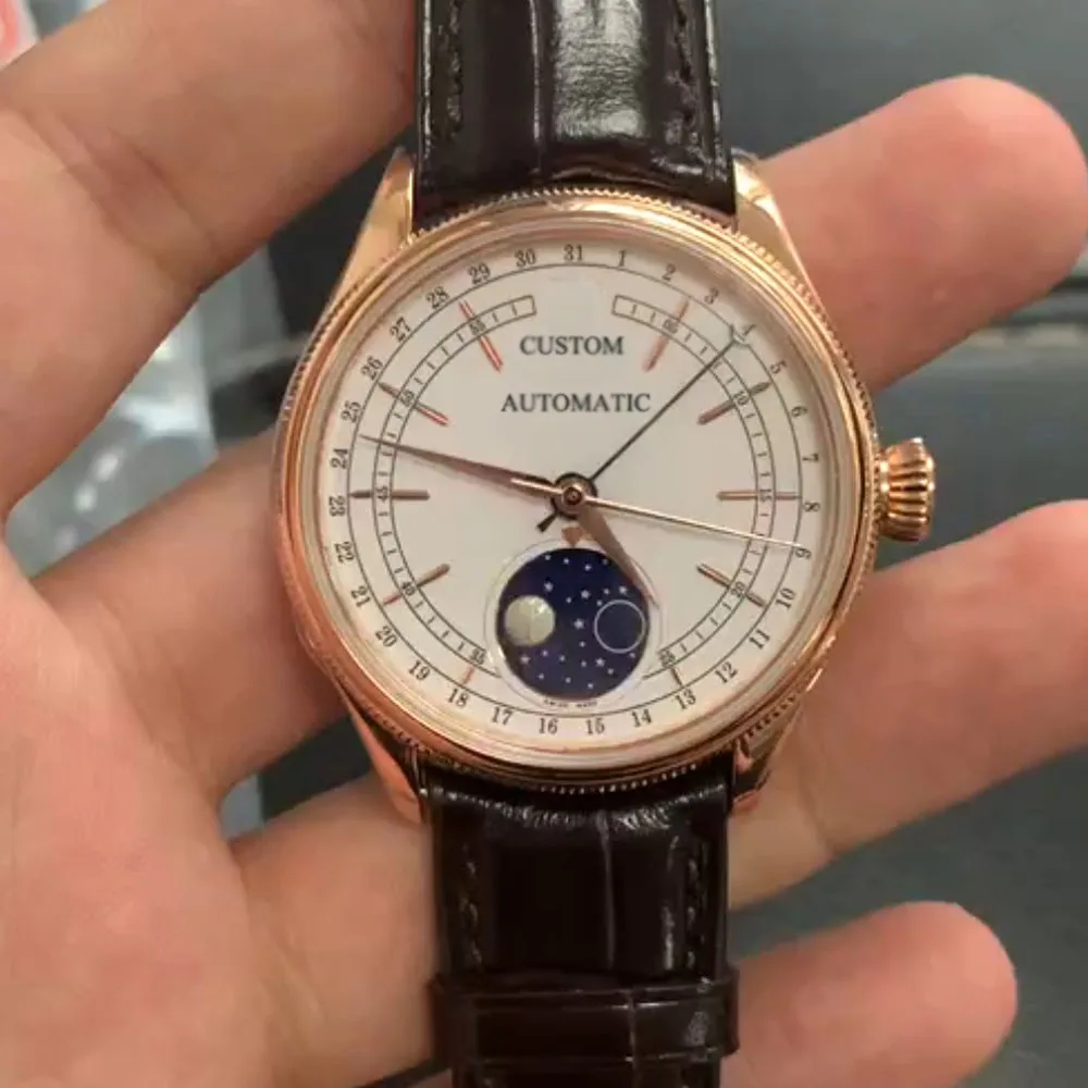 

Automatic Mechanical Watch 42mm Power Reserve Super Stainless Steel Black Dial Luminous Waterproof Men's Watch H08