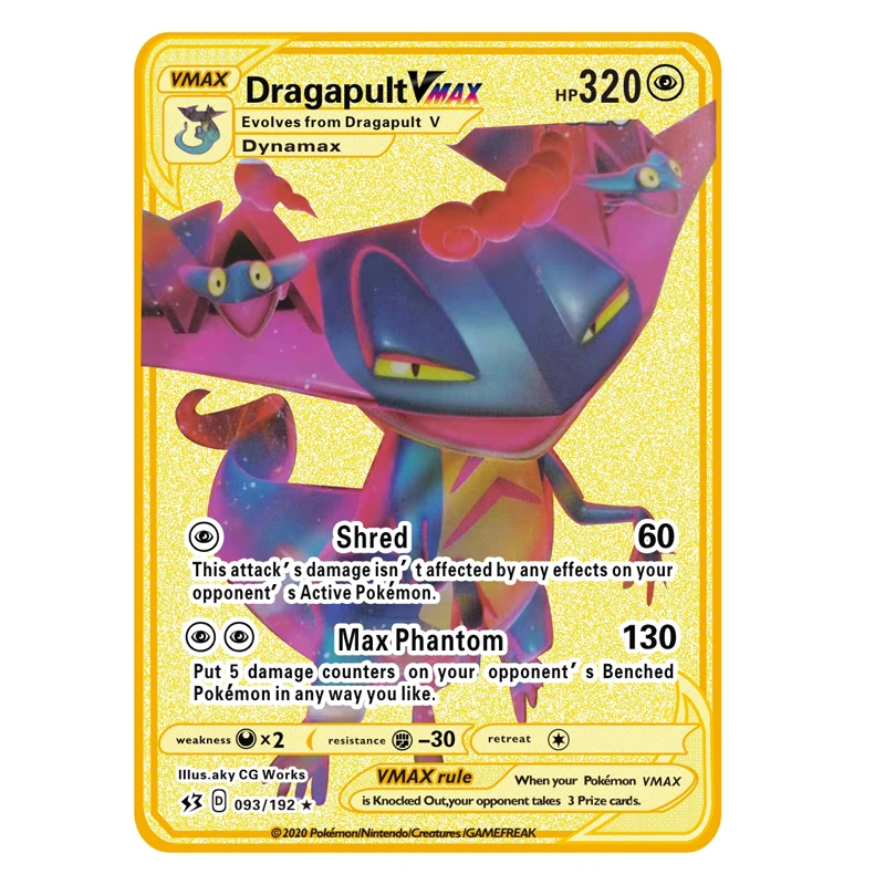 2021 Новый Покемон идентификационные карточки из металла Vmax Пикачу Venusaur Greninja