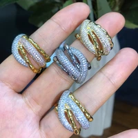 soramoore new monaco design luxury crossover stackable rings for women wedding cubic zircon engagement dubai bridal finger rings